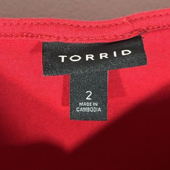 Torrid Mini Foxy Square Neck Bodycon Dress Size 2x Red Date Night Out Sexy Plus - Picture 4 of 6